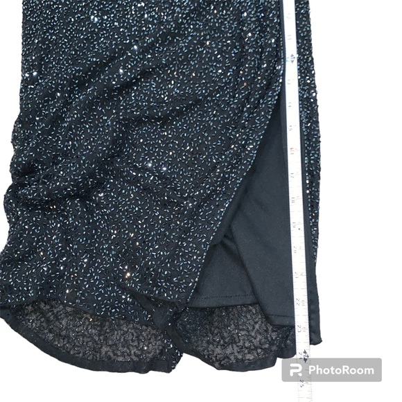 Vintage stunning Brilliante by JA SzSn black beaded full length gown - Picture 13 of 14